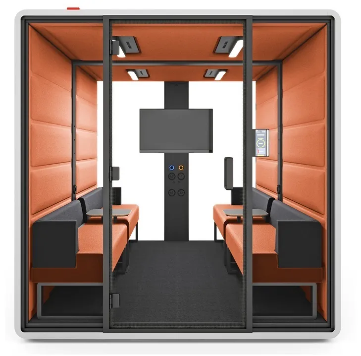 Akustik Meetingbox hushFree.L mit bequemen Sofas