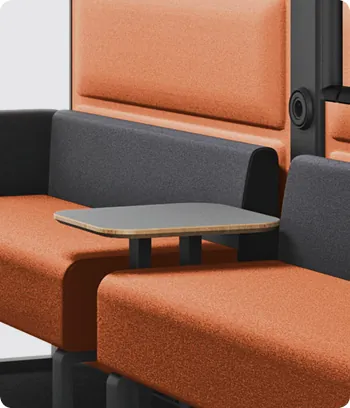 Die gepolsterte Sofas der Akustikkabine hushFree.L